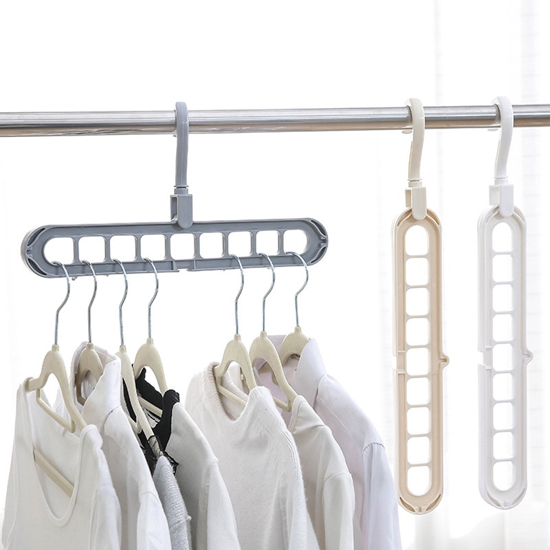 Soporte de múltiples puertos círculo percha de ropa giratoria antideslizante percha plegable colgante portátil para el hogar húmedo seco Almacenamiento de ropa Hange