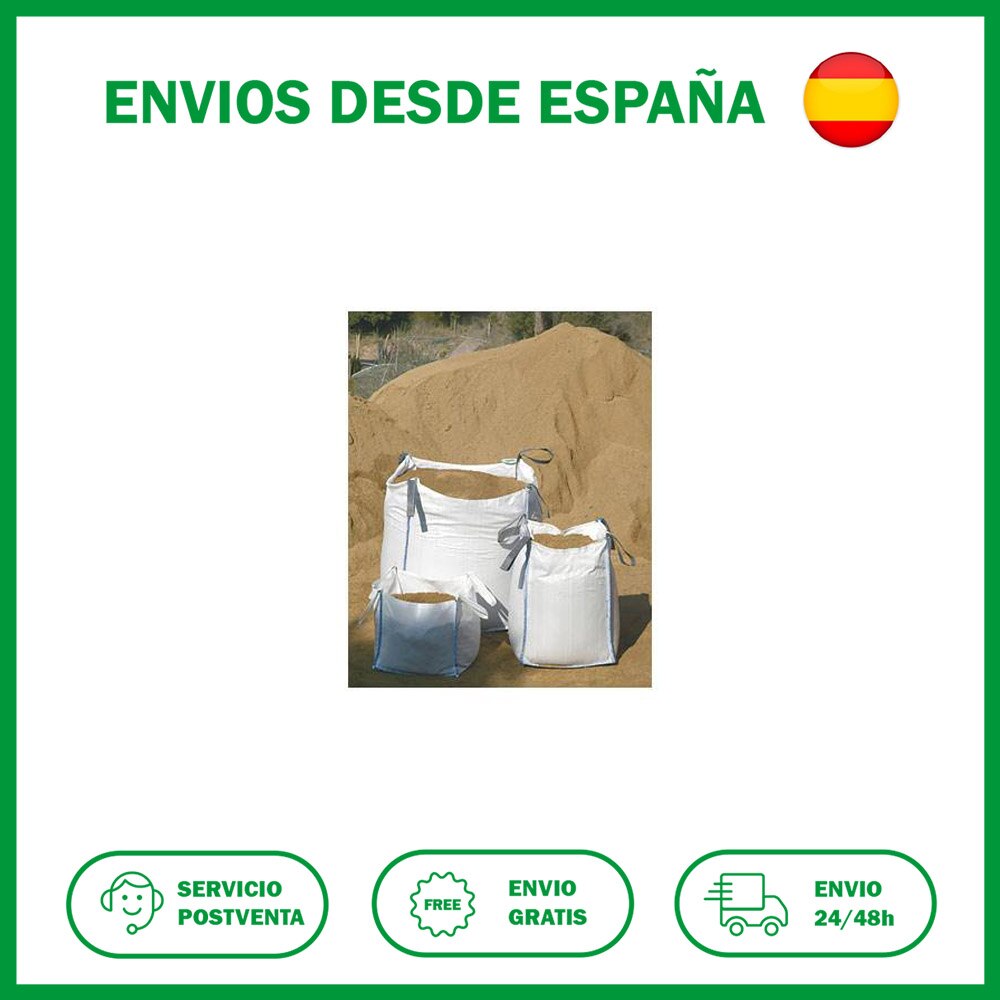 Saco Escombros Big Bag Seimark 100X90X90 Cm Blanco. Saco de rafia con refuerzos interiores y cuatro asas. Apto para escombros (no se incluye la recogida), u otros materiales, para almacenaje y/o transporte