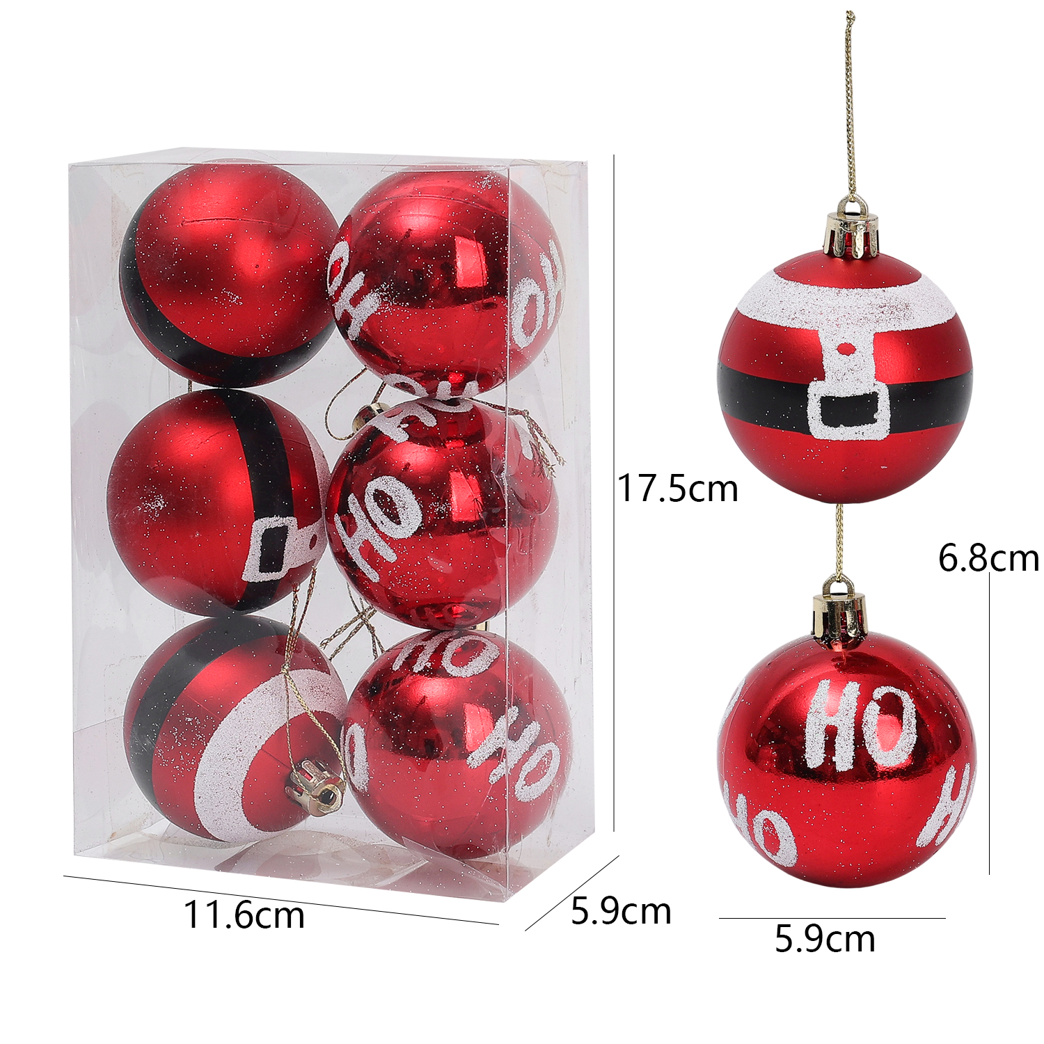 24/6 stuks Plastic Kerstballen Ornamenten DIY Kerstboom Hangende Hanger Rode Kerstballen Set voor Feest Bruiloft Decoratie: L / Olijf
