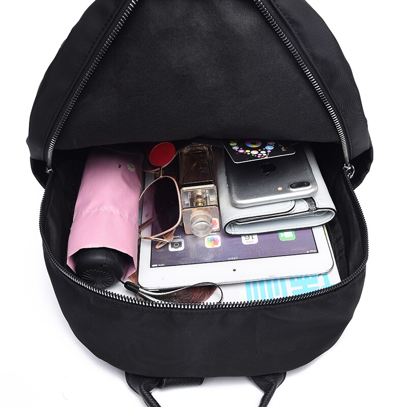 Mochila negra Oxford para mujer, mochila escolar rosa para niña, mochila de viaje de , bolsos