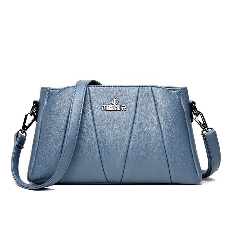 Oude Tang Grote Capaciteit Luxe Effen Kleur Schouder Messenger Tassen Voor Vrouwen Casual Crossbody Elegante Handtas: Light Blue