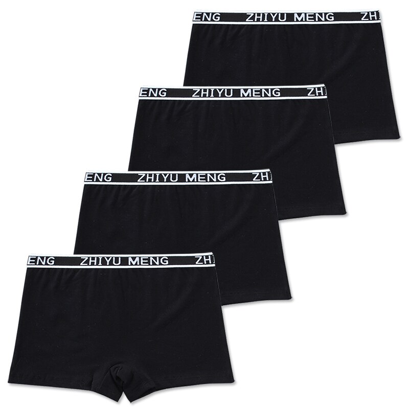 4 st/lot tjejer boxertrosor trosor underkläder kalsonger barn barn 9-16y leggings shorts i ren färg: Svart