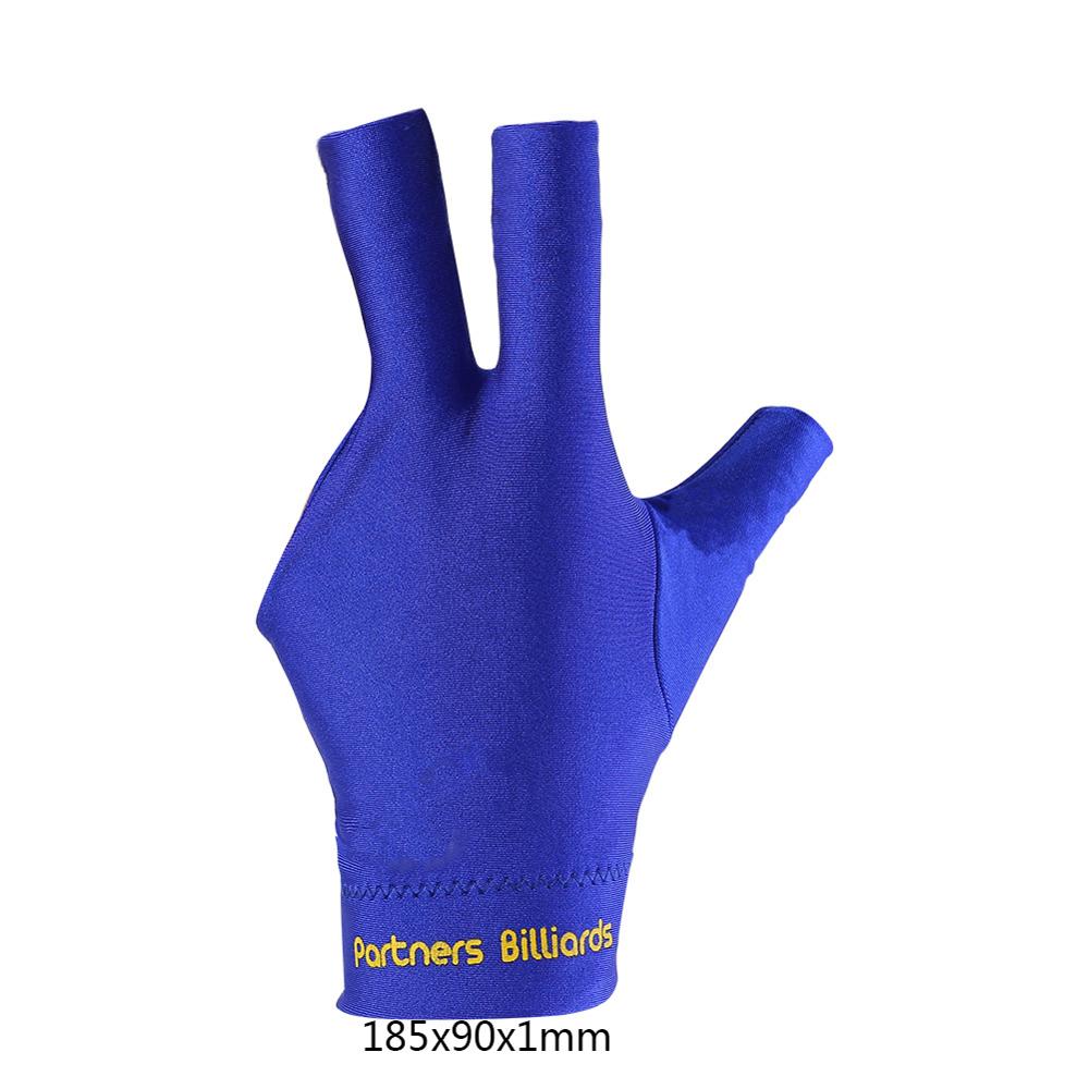 Gant de billard billard trois doigts Lycra tissus broderie main gauche ouverte sport protection Fitness accessoires de billard: Blue