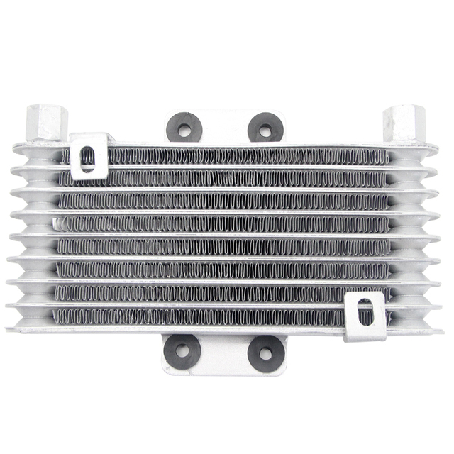 Radiador enfriador de aceite para motocicleta, motor de refrigeración de aluminio de 125ml para moto de cross ATV 125CC-250CC, adaptador enfriador de aceite para motocicleta: Gris