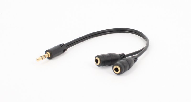 1pcs Black 3.5mm 1 in 2 Koppels Audio Line Oordopjes Headset Hoofdtelefoon Oortelefoon Splitter Voor Pad Telefoon android Mobiele MP3 MP4