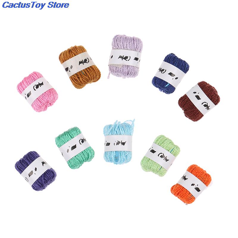 10 pz/set 1:12 casa delle bambole in miniatura filato palle Decor accessori ornamenti giocattoli