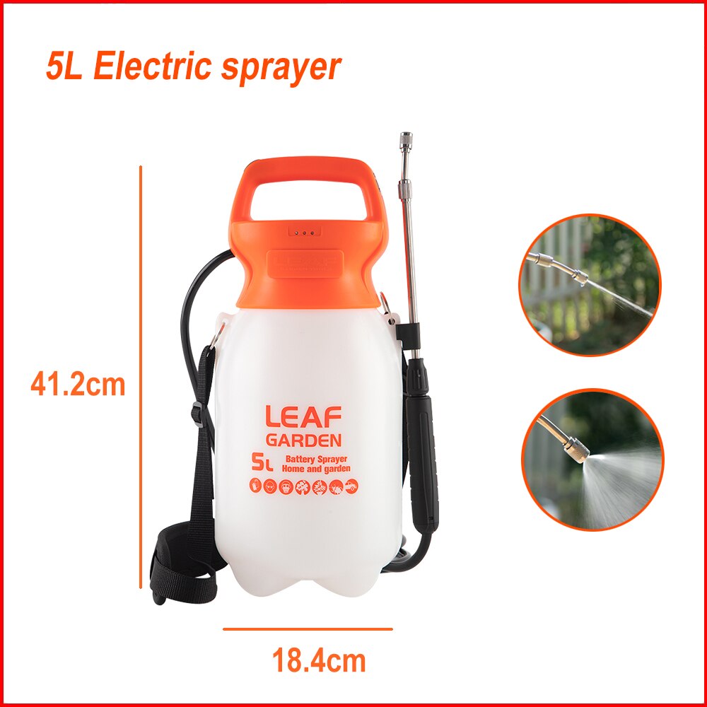 5/6/8L Elektrische Sproeier Usb Oplaadbare Lithium Batterij Tuin Spuit Smart Agrarische Pesticide Dispenser Tuin Apparatuur: Orange 5L