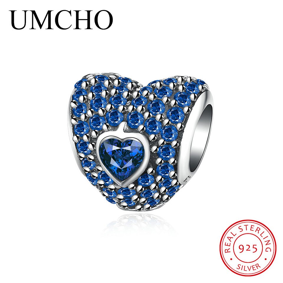 UMCHO 925 Zilver Dames Charm Kralen Multi-Stijl Hartvormige Kristallen Moeder Kralen kinderen Originele Armband Hanger sieraden