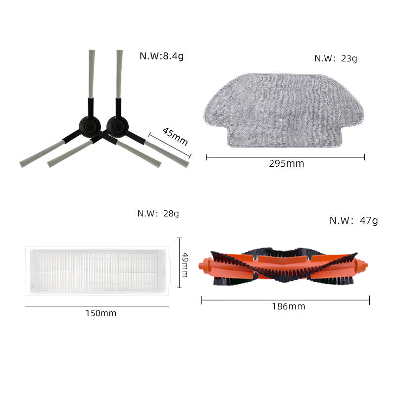 Compatibel voor Xiaomi Mi Robot Vacuüm Mop Pro 3C 2S Accessoires Reserve Hepa Filter Side Hoofdborstel Cover Mop houder Onderdelen