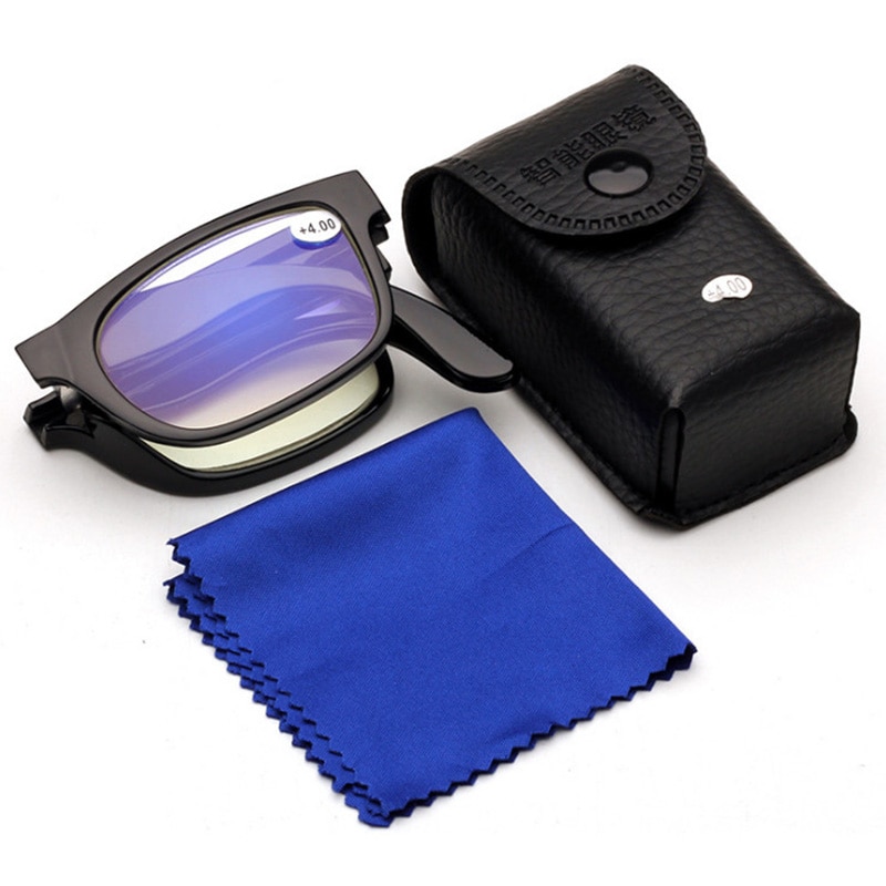 Blauw gecoate lenzen opvouwbare leesbril heren dames kunststof montuur hyperopie brilmonturen  +1.00 +1.50 +2.00 +2.50 +3.50 +4.00