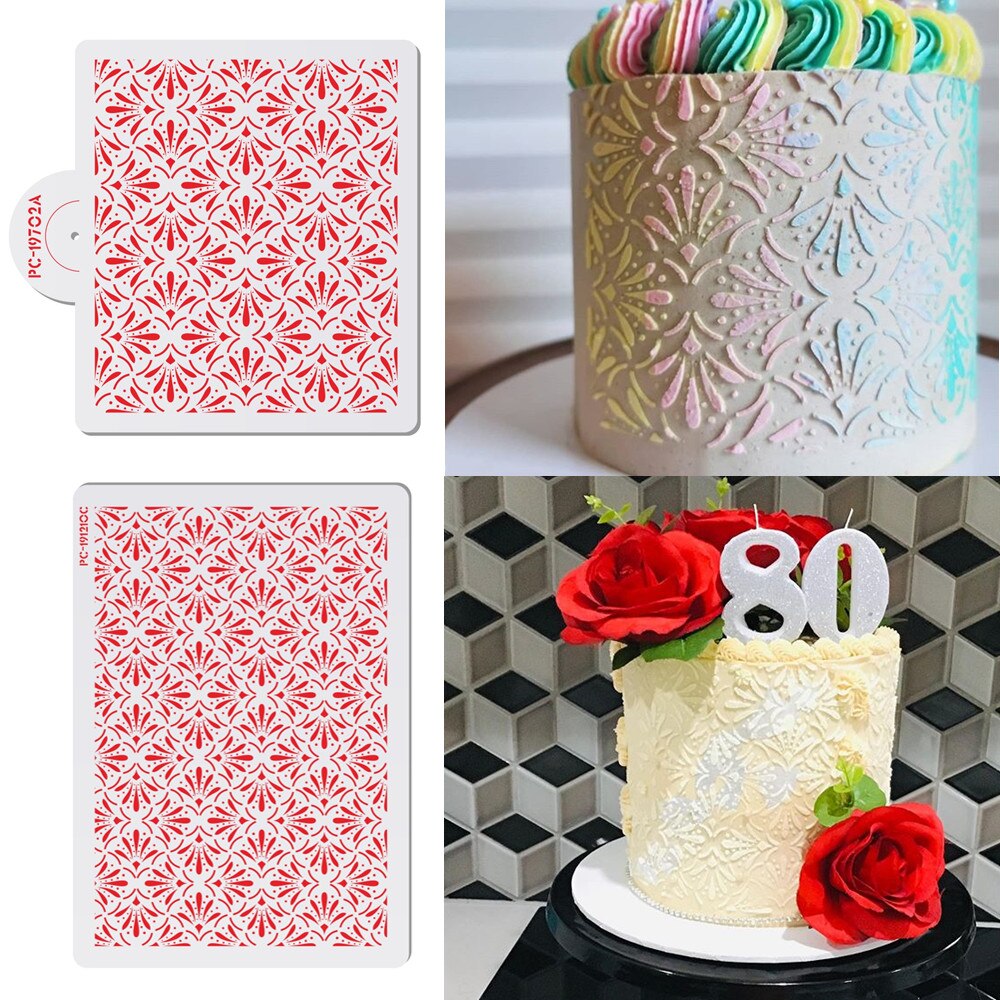 Flower Pattern Cake Stencil Plastic Lace Cake Boder Stencils Template DIY Drawing Mold Cake Decorating Tool Bakeware