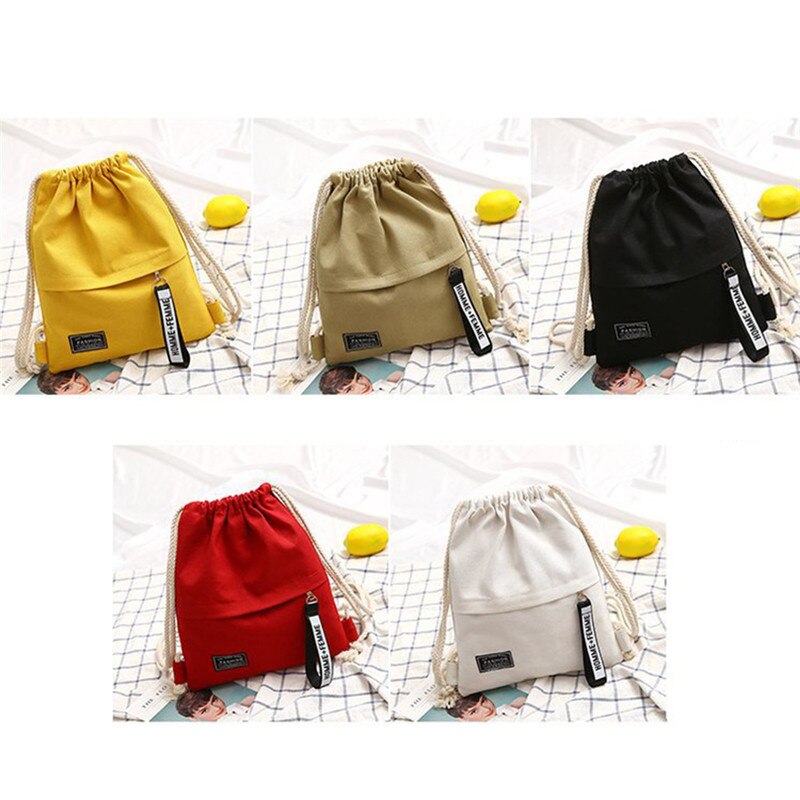 Canvas Drawstring Backpack Canvas Storage Pack Rucksacks Pouch for School Back Pack for Teen School Canvas Drawstring Bags