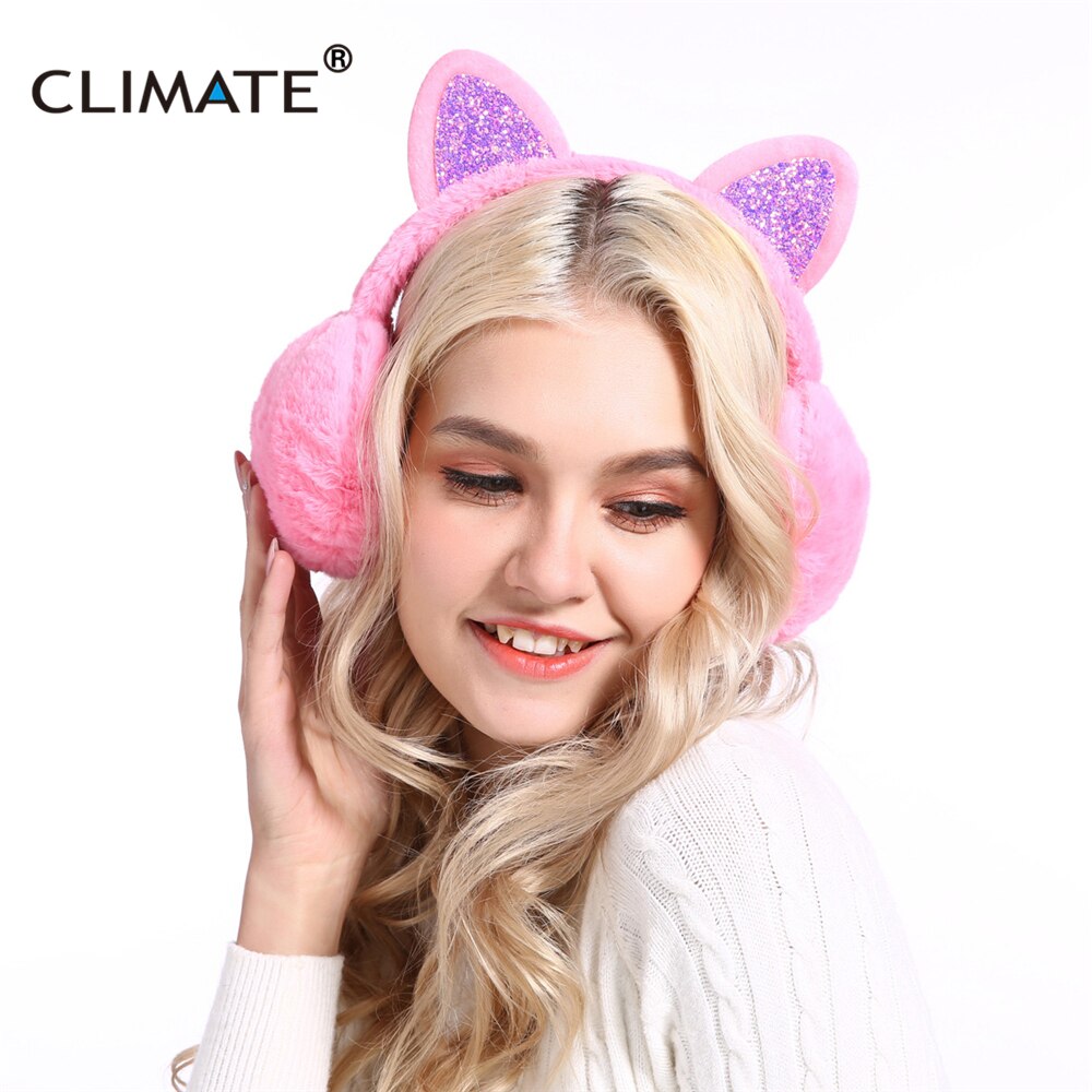 Klima kvinder kid søde ørebeskyttelser øreklodser børn dejlige kat øreprop varmere dejlige varme øreklemmer til børn kvinder teenager piger