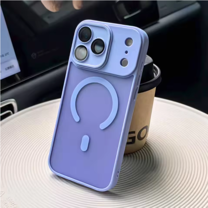 Original Matte Clear Lens Protect For Magsafe Phone Case For iPhone 17 17 Air 17Pro 17 Pro Max Magnetic Wireless Charge Cover: Lavender / iPhone17 Pro Max