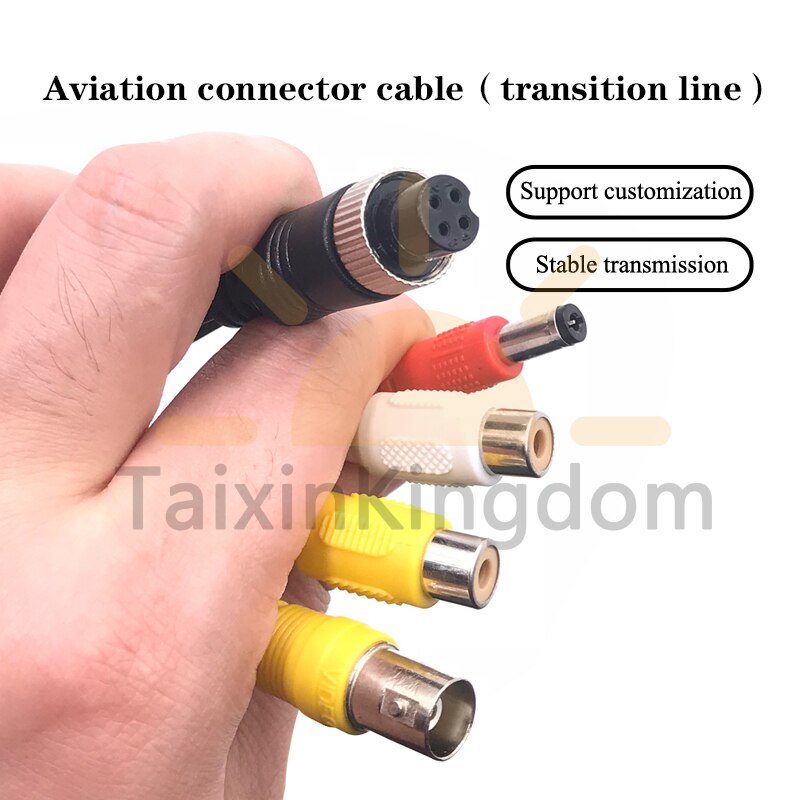 Luchtvaart Connector Kabel (Overgang Lijn) Met Bnc Video + Rca Video + Rca Audio + Dc Voeding
