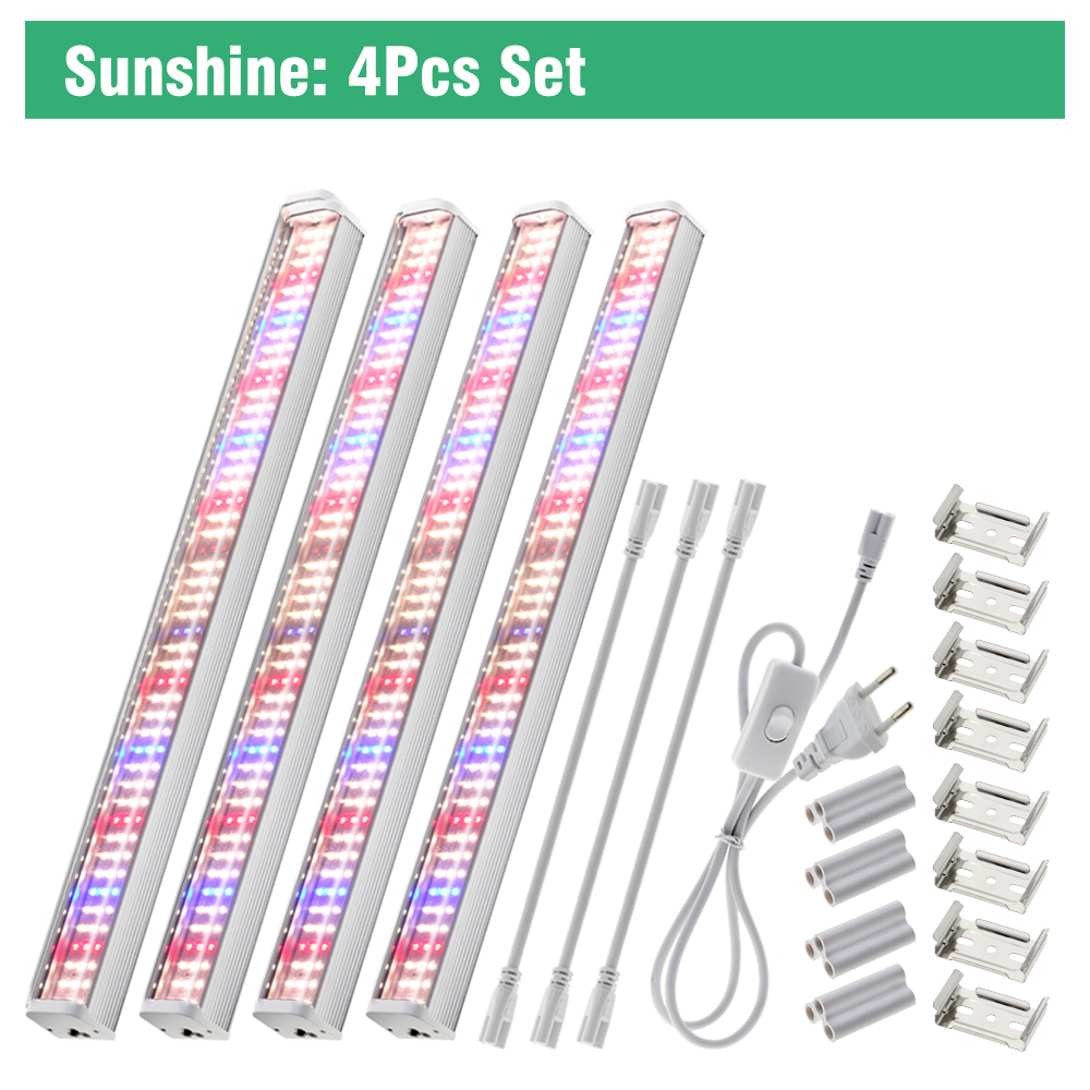 Luz LED de cultivo de espectro completo para plantas de invernadero 4000K AC100V 265V IP65 resistente al agua para flores vegetales: Plata