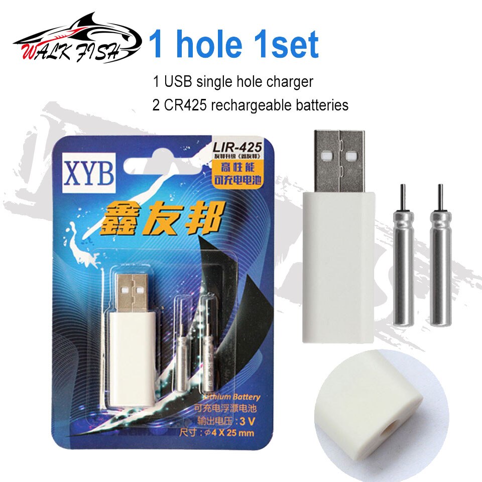 WALK FISH Luminous Electric Fishing Floats For LED Fishing Buoy Accessory Suit for Charger Devices Tools Tackle Accessories: B-1 hole 1set