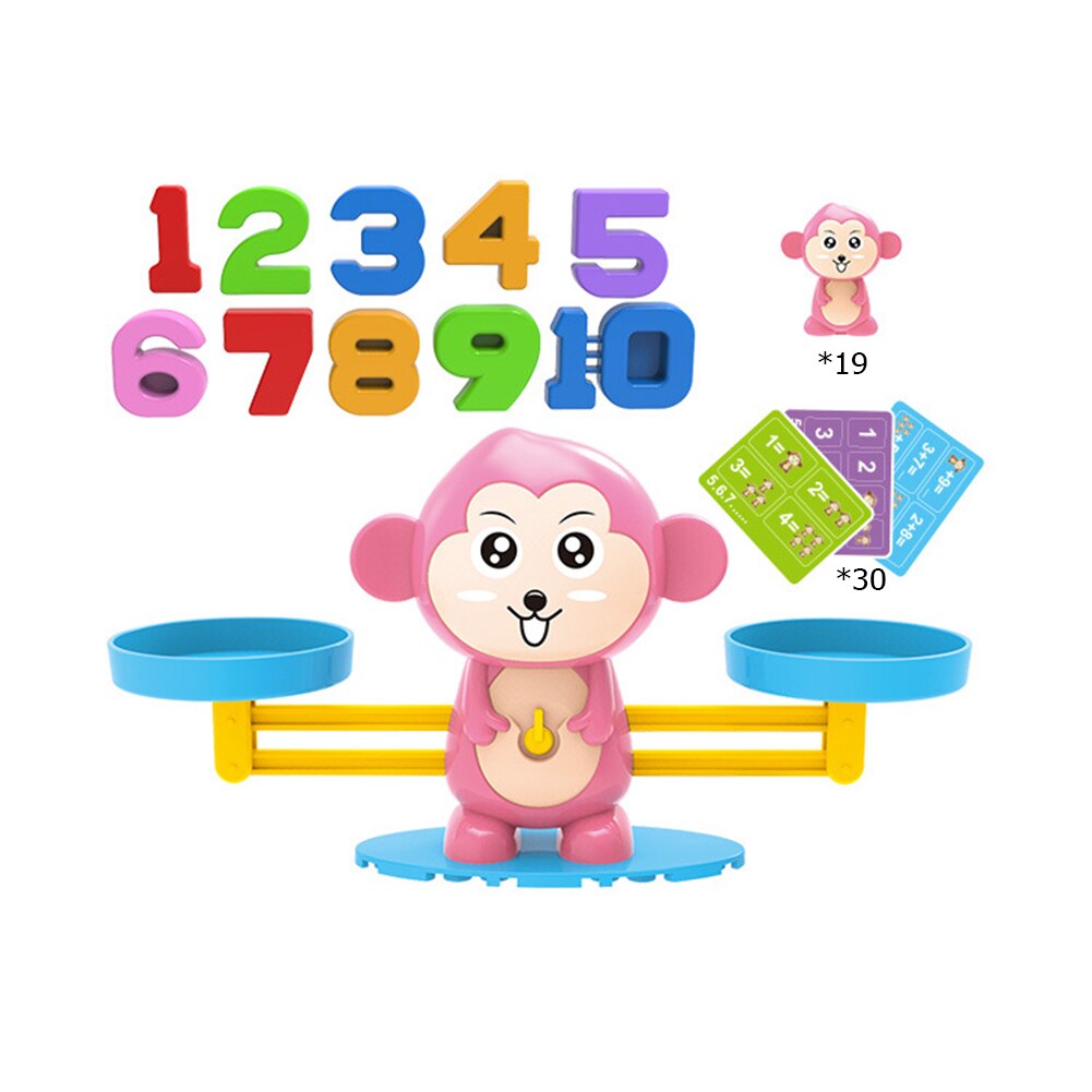 Montessori Math Toy Digital Monkey Balance Scale Educational Math Penguin Balancing Scale Number Board Game Kids Learning Toys: 1