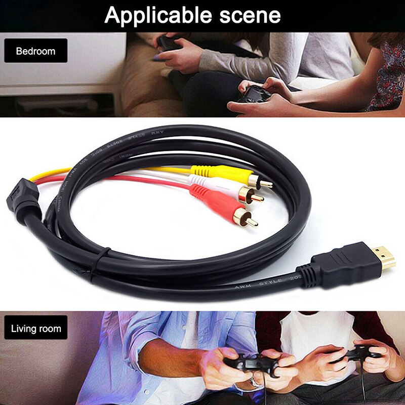 1080p HDMI Male S-video to 3 RCA AV Audio Cable W/SCART To 3 RCA Phono Adapter
