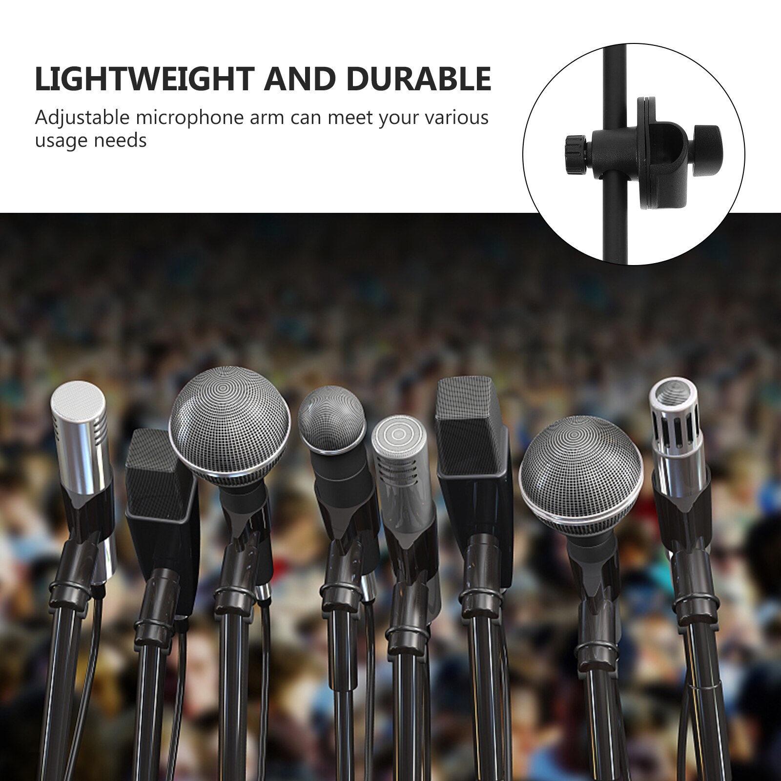 1set Microphone Stand Boom Arm Mic Tilting Rotating Boom Arm for Podium Home