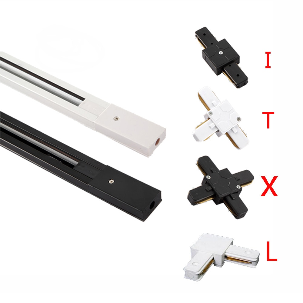 Iluminación de pista 1 m conectores de carril de pista de aluminio 1 metro accesorio de carril de luz de pista 2 cables de carril de aluminio de las luces de la pista