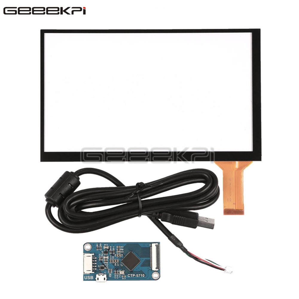 GeeekPi Original 7 inch Capacitive Touch Digitizer Screen Panel Glass Sensor Kit for CTP-571 Raspberry Pi 4 B All Platform / PC