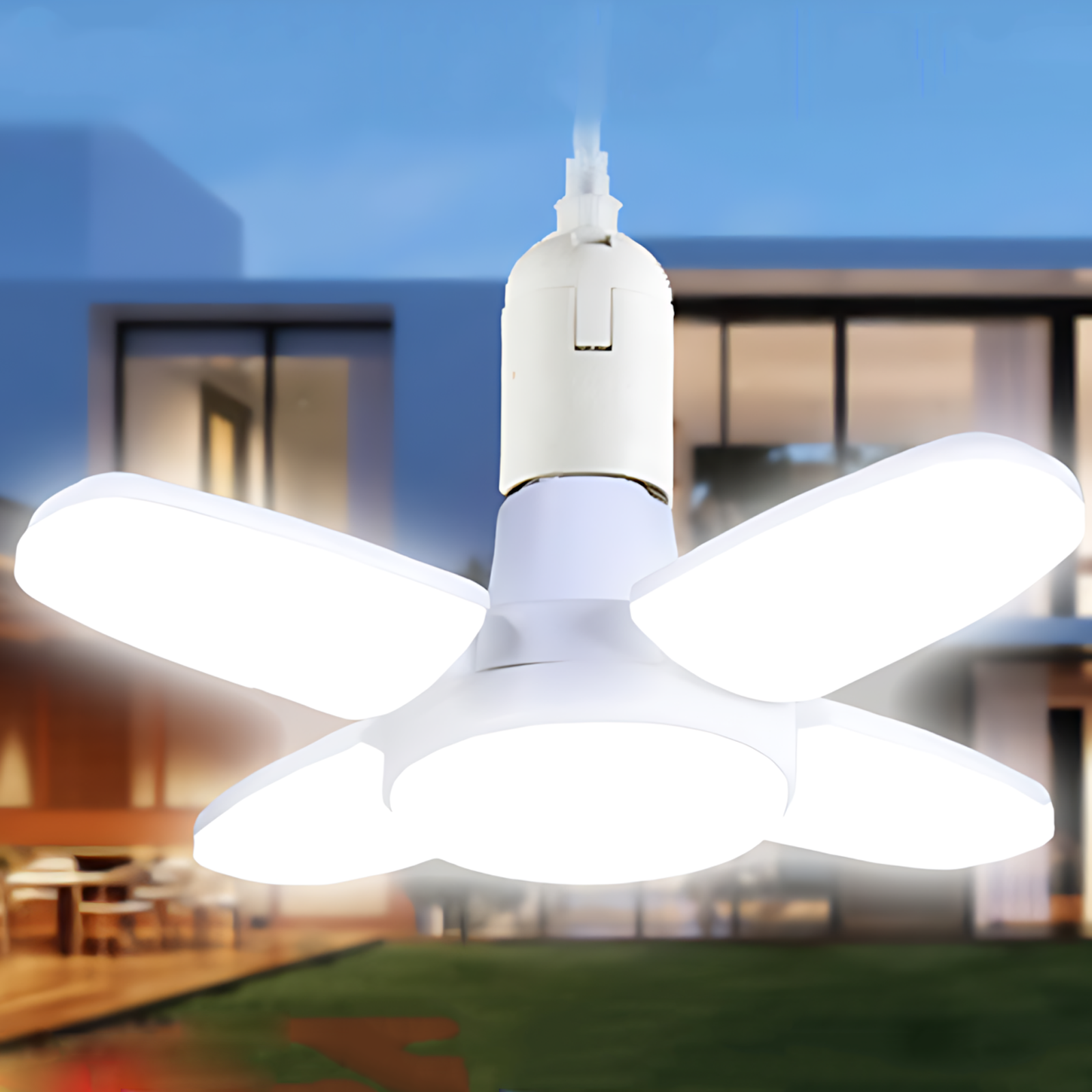 E27 led garagelamper - deformerbare.  , ac85-265v, 28w, 3800lm,  velegnede til værksteds- og industriloftbelysning.
