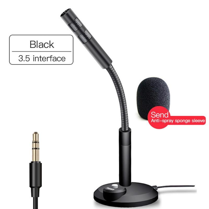 USB Portable Microphone Intelligent Noise Reduction 360° Rotate Computer Microphone For Desktop Computer Laptop Live Broadcast: F11 black 3.5mm
