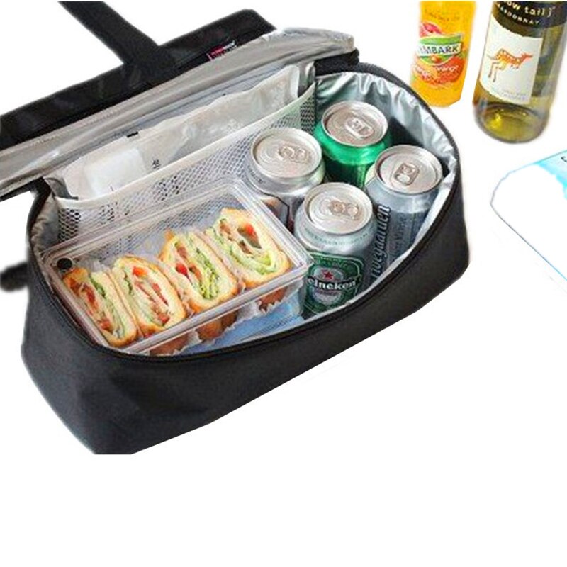 Isoleringsväska lunchväska ficka picknicknät strandväska mat och dryck förvaring vattentät dubbel isolering