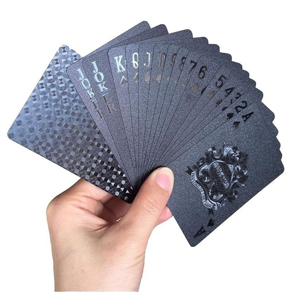Vandtæt gylden poker sort samling sort diamant poker kort standard spillekort plast