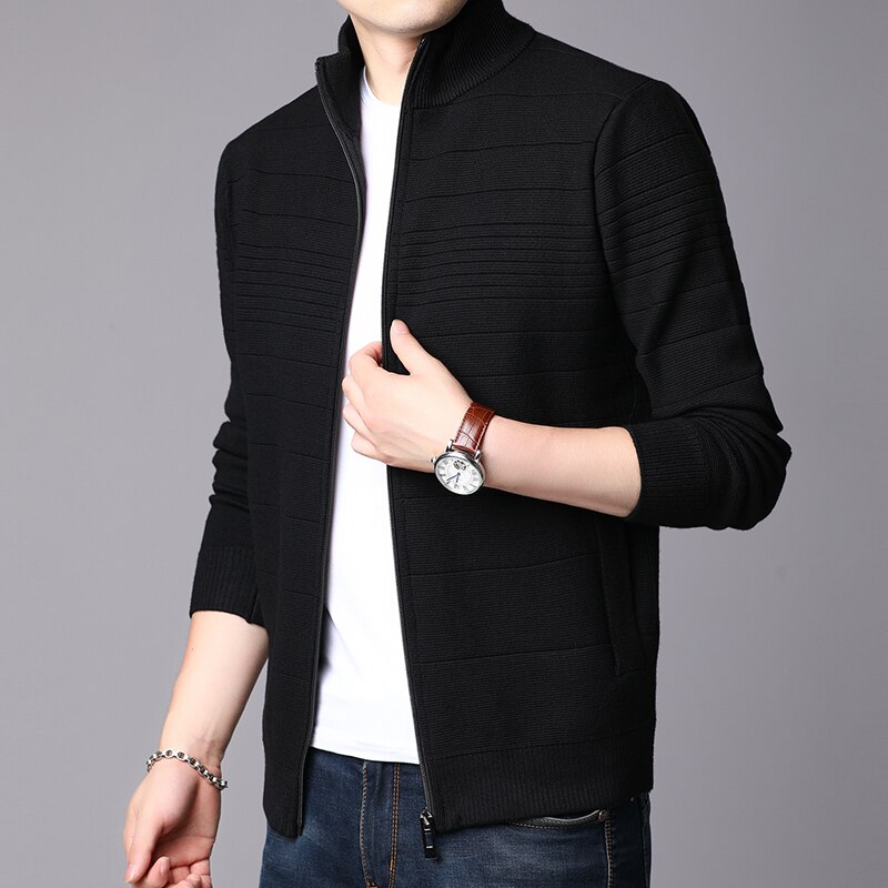 Windbreaker jakker herre mandarin krave cardigan street style trend overfrakke slim fit casual frakke herre tøj