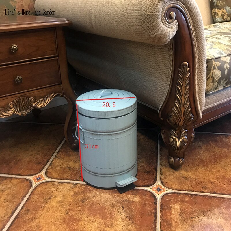 small loft retro metal vintage trash bin