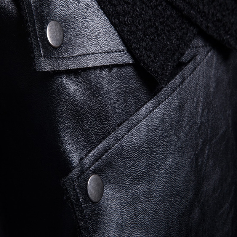 Chaqueta de cuero con personalidad para hombre, abrigo informal Punk de cuero para motocicleta, de otoño, novedad de