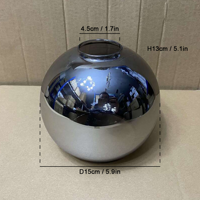 D 13Cm D 15Cm D 18Cm D 20Cm D 25Cm Met De Hand Geblazen Helder Glas Globe Lampenkap Vervangen Met 2 Uiteinden Opening Glazen Deksel Bal Lampshad: Rood