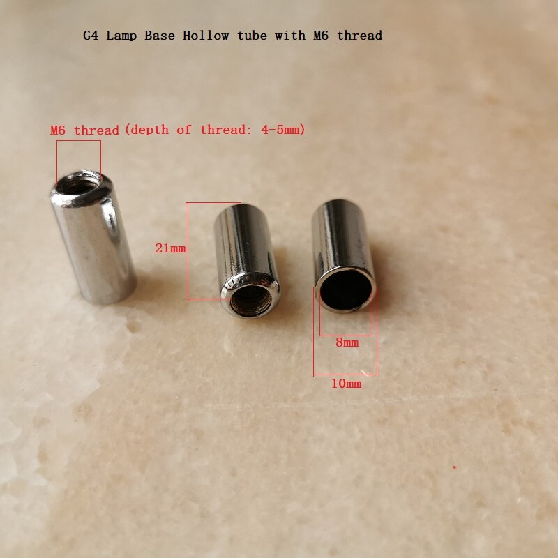 G4 Metal shell with M6 inner thread hollow tube male thread can be connect to G4 Lamp Base Lighting accessories