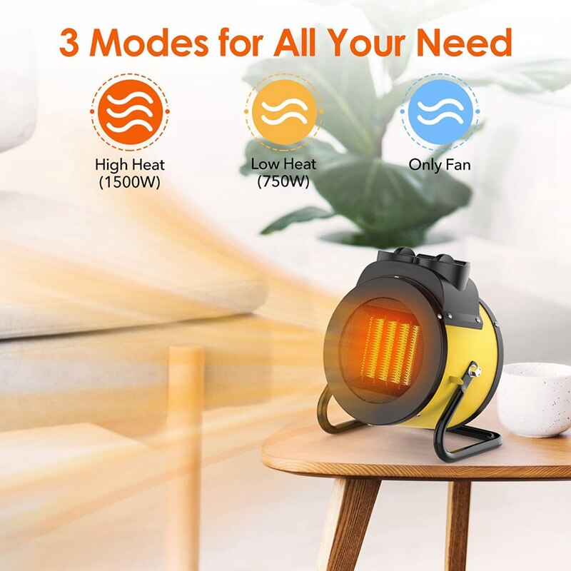 Portable Electric Space Heater 2000W Heater With Thermostat Heating And Fan Mode For Bedroom And Office US Plug