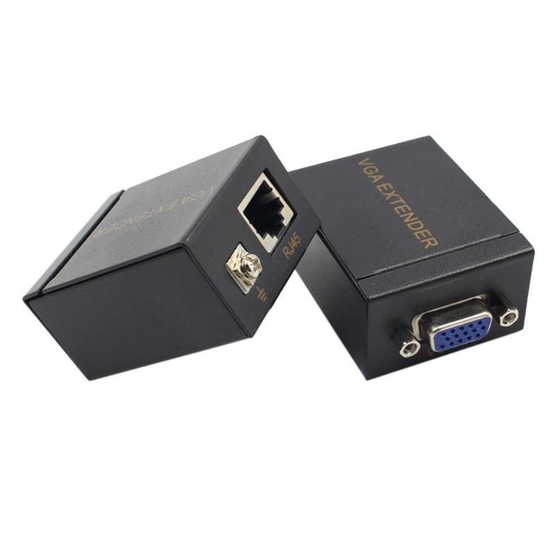 60M Vga RJ45 Signaal Extender Over Lan Ethernet Zender Ontvanger Adapter Voor Pc Video Transmissie