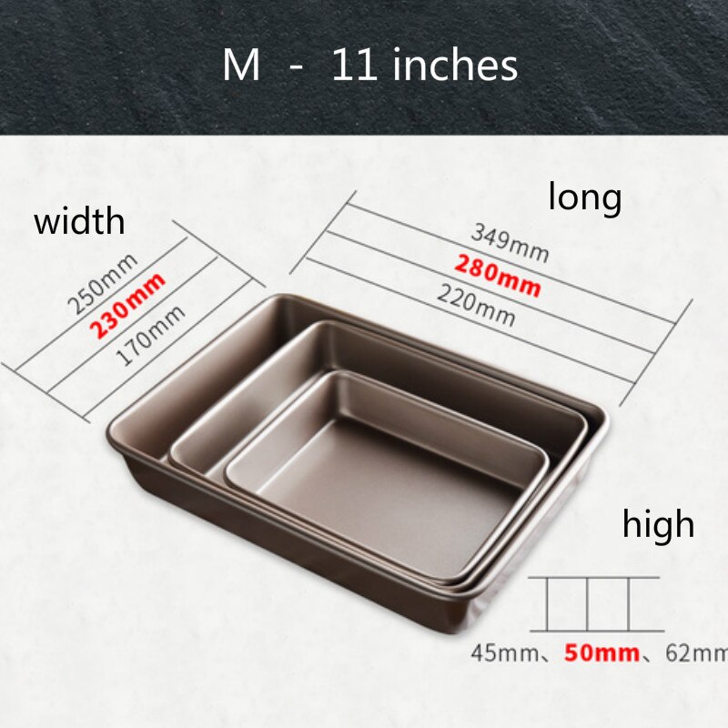 1 thick oven cake baking tray rectangular baking tray cake biscuit pie pizza baking tray non-stick kitchen baking tray: SP M 11 inch