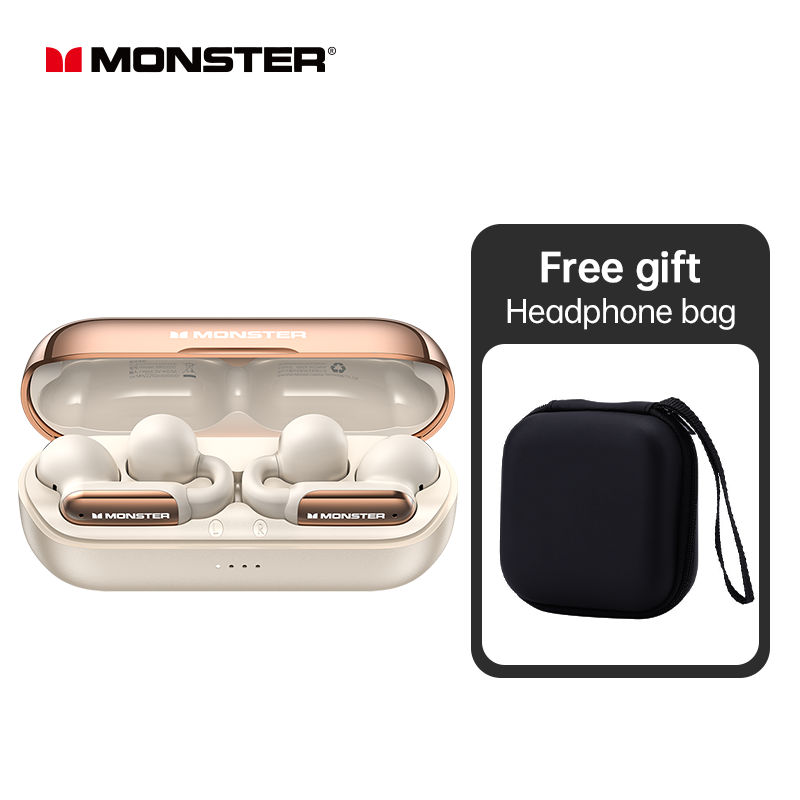 Monster AC601 TWS auriculares Bluetooth estéreo HiFi HD llamada Clip en auriculares reducción de ruido auriculares para juegos deportes al aire libre correr: Morado