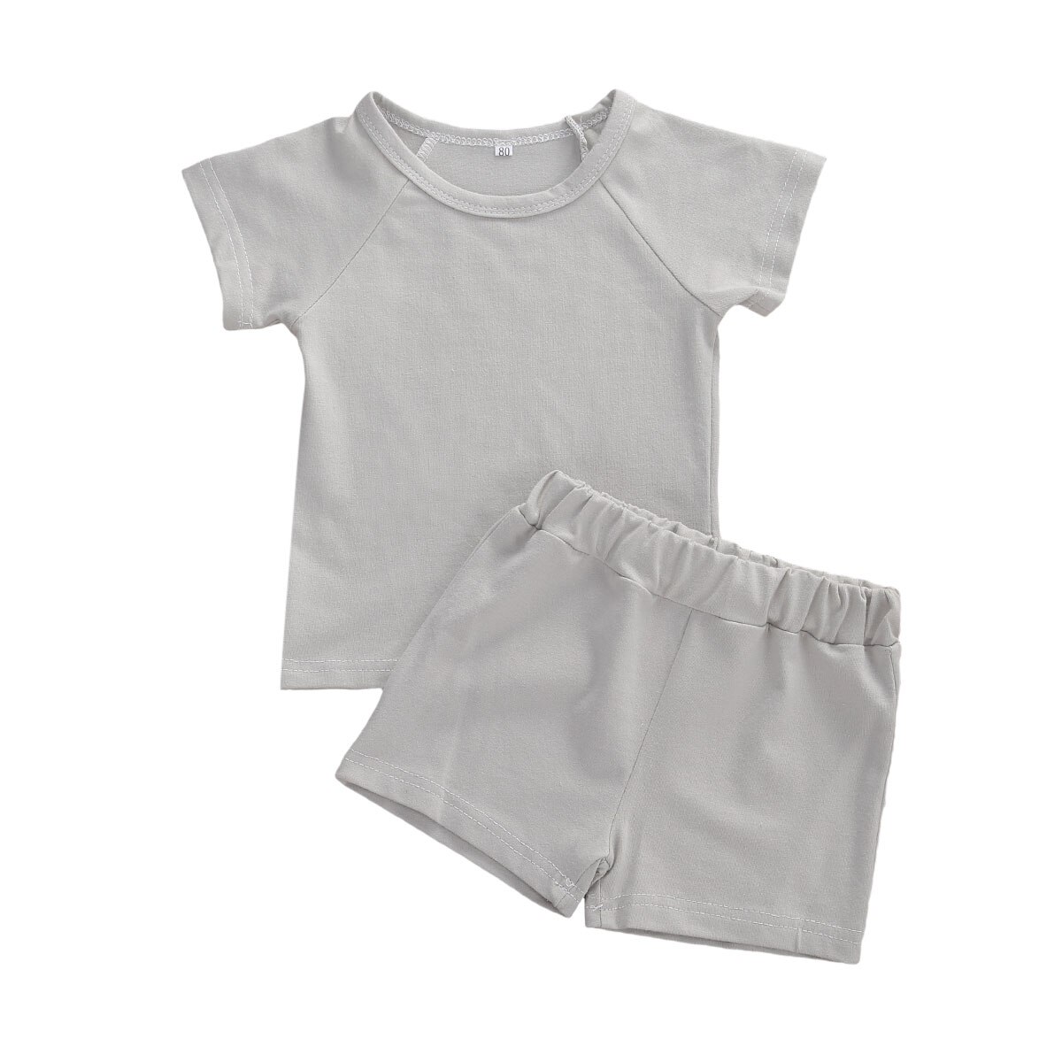 Kids Baby Jongens 2-Delige Outfit Set Zomer Mode Korte Mouw Effen Kleur Top En Shorts Set 1-5Years: A / 24M