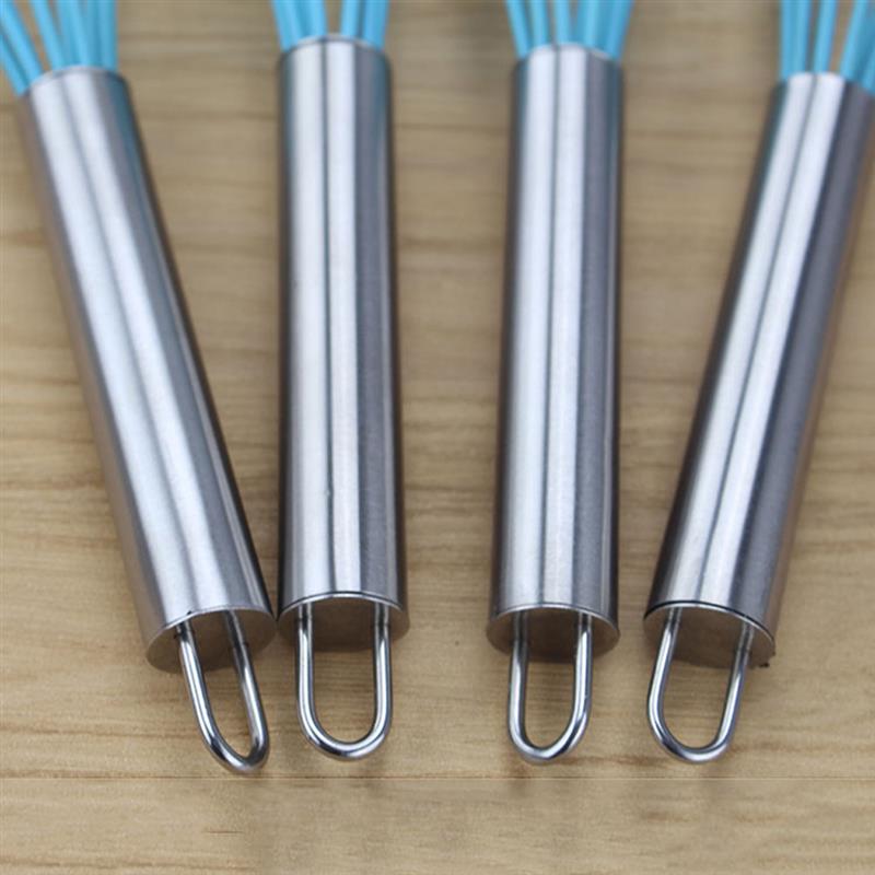 Batidor de alambre de acero inoxidable, 8 pulgadas, batidor Manual de huevos, utensilio de cocina para hornear, batidor de mantequilla y crema de leche