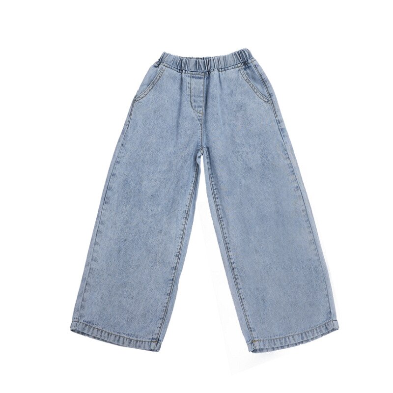 2021 primavera autunno ragazze Casual Jeans larghi pantaloni bambino bambini bambini pantaloni in Denim