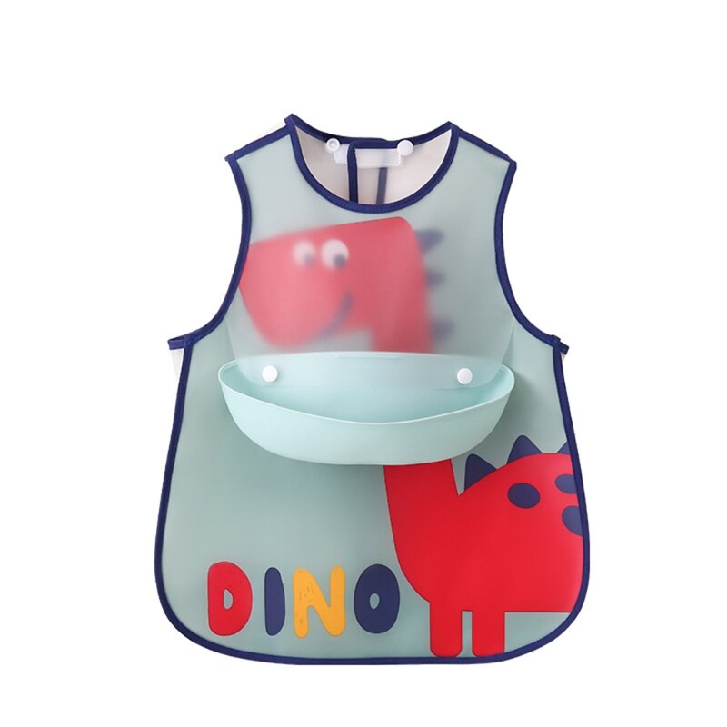 Baby Verstelbare Slabbetjes Met Pocket Plastic Waterdichte Voeding Kiel Cartoon Schort
