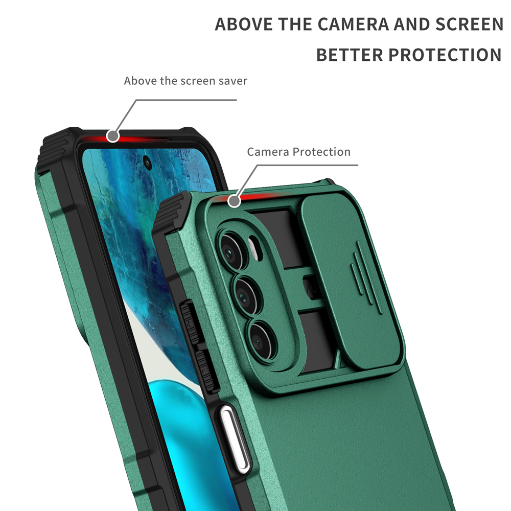 Shockproof Case for Motorola MOTO G52 G42 G22 G82 Push Pull Camera Protection Live Stand Phone Cover for MOTO G50 5G E32