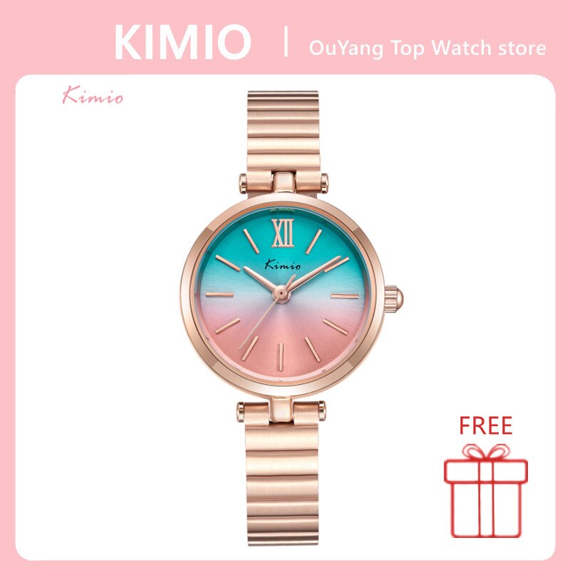 Kimio Gradiënt Kleur Quartz Horloge Rose Goud Eenvoudige Wijzerplaat Dames Armband Horloges Vrouwen Mode 2022 Luxe Horloge
