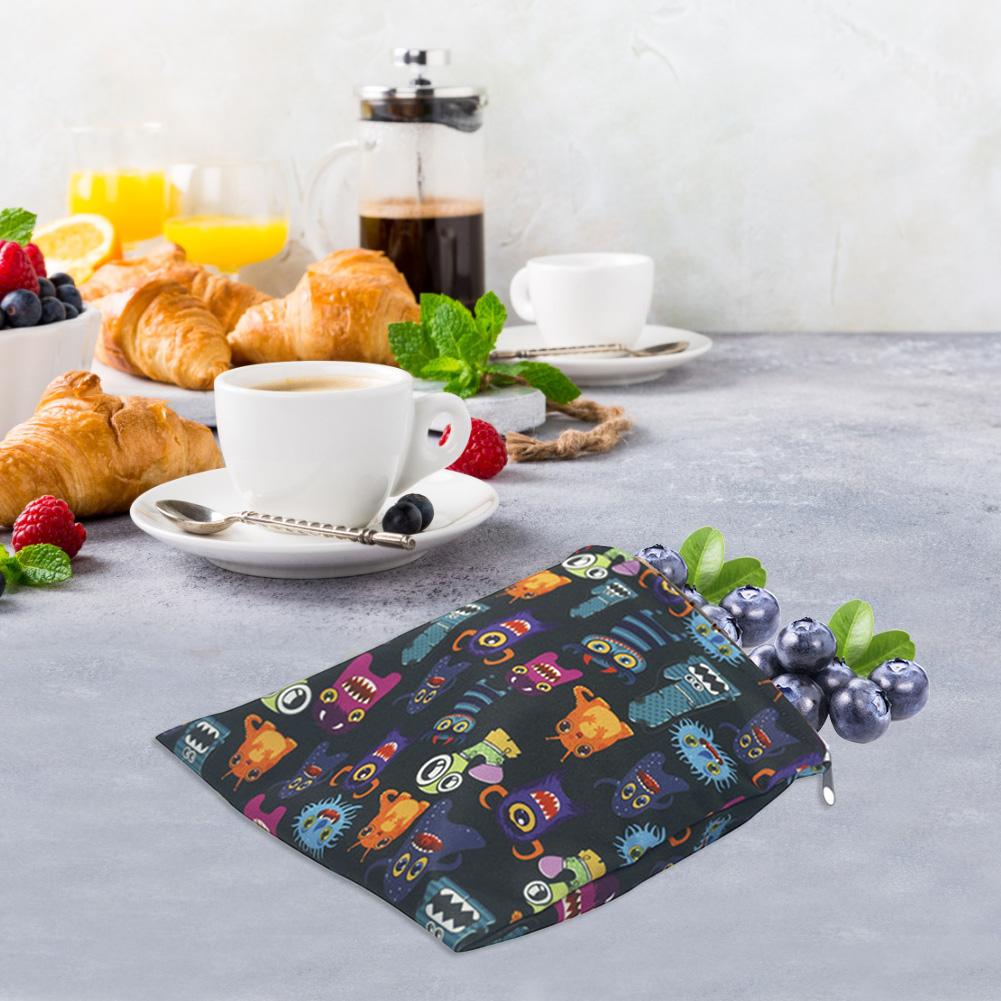 3pcs Reusable Snack Bag Waterproof Bread Sandwich Bag Pouch For School Camping Work Travel