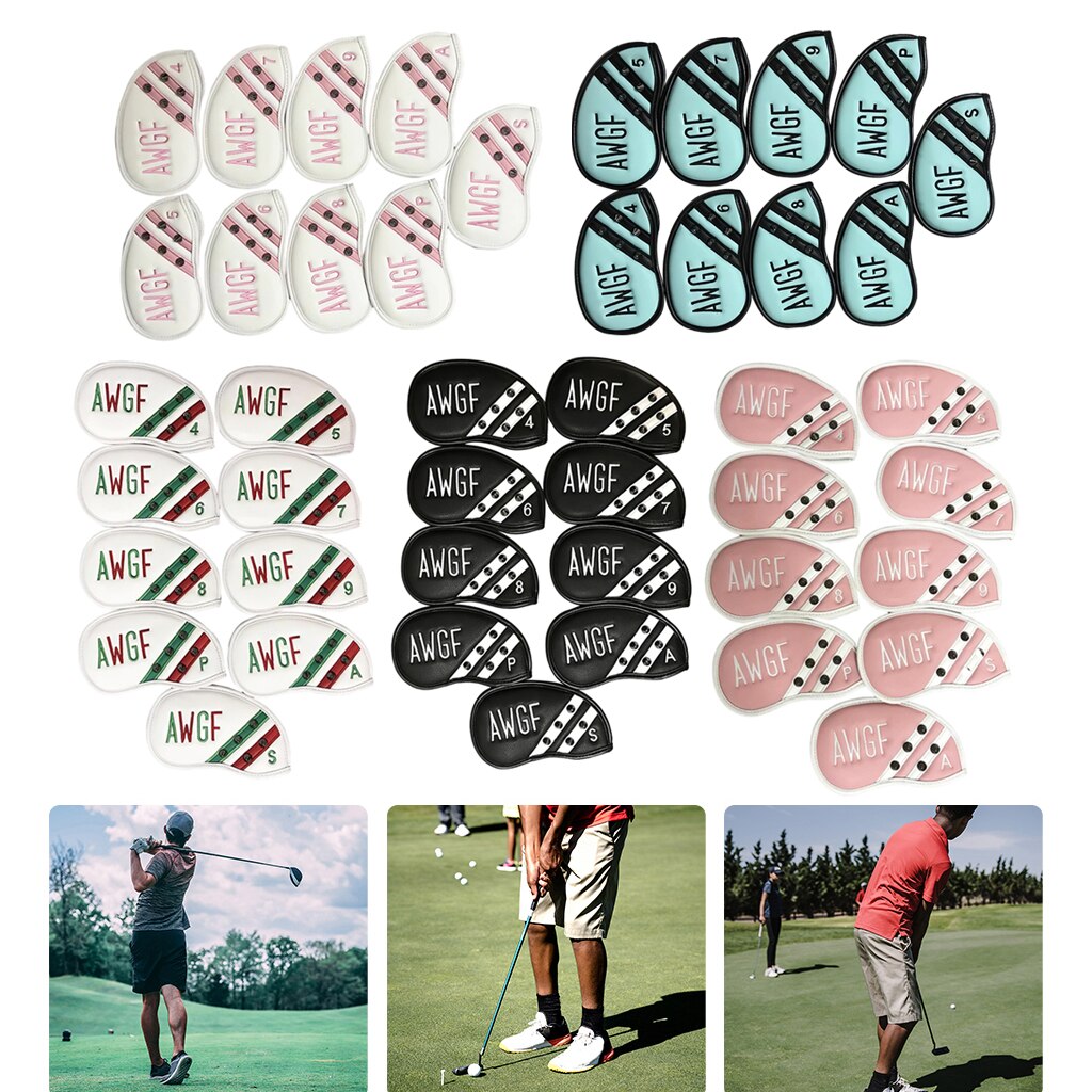 Ensemble de couvre-tête en fer de Golf 9x, housse de protection polaire doublée pour tête de Club