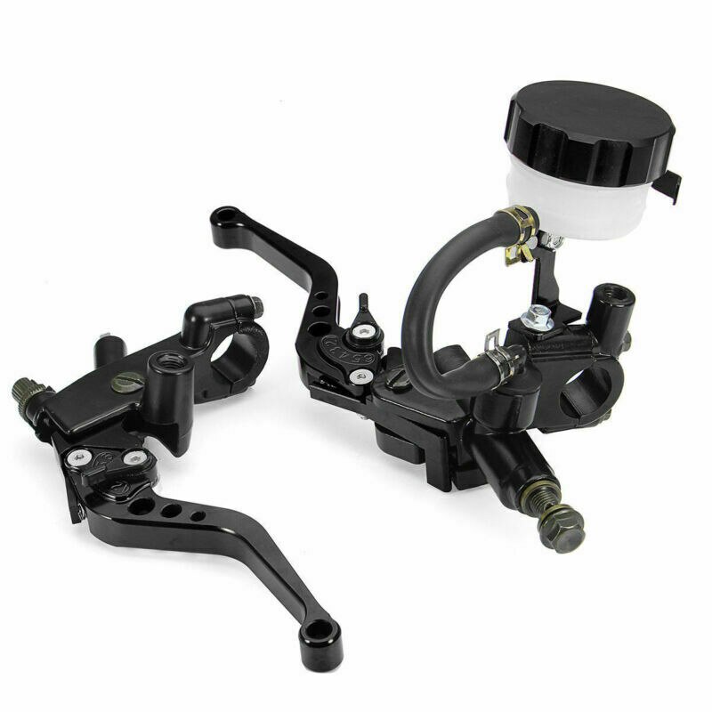 universell 7/8 "justerbare spaker svart motorsykkel frontbremsekobling hovedsylinder spak sett reservoar
