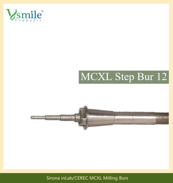 Fraises de fraisage Sirona inLab/CEREC MCXL adaptées à Sirona Cerec MCXL pour le fraisage de la céramique de verre: Step Bur 12