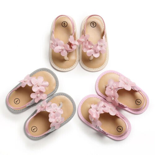 USA Newborn Baby Girl Flower Shoes Sandles Summer Shoes Infant Prewalker Kids Shoes